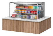 Turbo Air TOM-60L-UF-W-3SI-N 59 7/8" Drop-In Horizontal Open Air Cooler w/ (3) Levels – White Exterior, 115v - Donut-Equipment.com