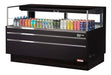 Turbo Air TOM-60L-UFD-B-1S-N 58 3/4" Black Low Profile Horizontal Open Air Cooler w/ (1) Level – Ultra Front Deluxe Merchandiser, 115v - Donut-Supplies.Com