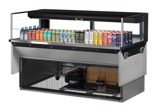 Turbo Air TOM-60L-UFD-B-1SI-N 60" Drop-In Horizontal Open Air Cooler w/ (1) Level – Black Exterior, 115v - Donut-Supplies.Com
