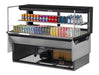 Turbo Air TOM-60L-UFD-B-2SI-N 60" Drop-In Horizontal Open Air Cooler w/ (2) Levels – Black Exterior, 115v - Donut-Supplies.Com