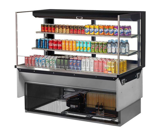 Turbo Air TOM-60L-UFD-W-3SI-N 60" Drop-In Horizontal Open Air Cooler w/ (3) Levels – White Exterior, 115v - Donut-Equipment.com