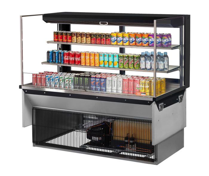 Turbo Air TOM-60L-UFD-W-3SI-N 60" Drop-In Horizontal Open Air Cooler w/ (3) Levels – White Exterior, 115v - Donut-Supplies.Com