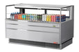Turbo Air TOM-60L-UFD-S-1S-N 58 3/4" Stainless Steel Low Profile Horizontal Open Air Cooler w/ (1) Level – Ultra Front Deluxe Merchandiser, 115v - Donut-Supplies.Com