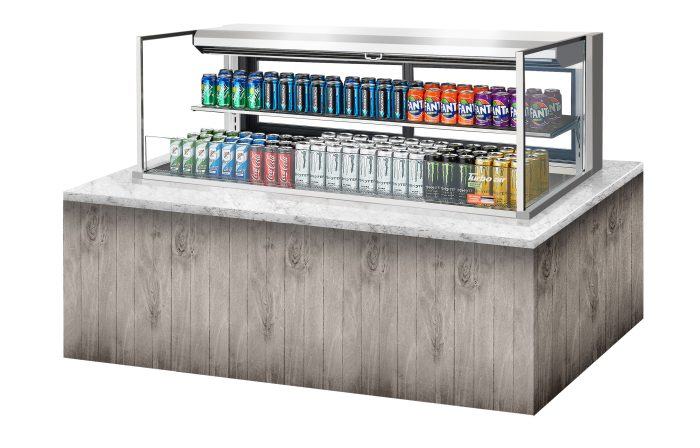 Turbo Air TOM-60L-UFD-S-2SI-N 60" Drop-In Horizontal Open Air Cooler w/ (2) Levels – Stainless Steel Exterior, 115v - Donut-Supplies.Com