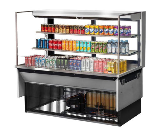 Turbo Air TOM-60L-UFD-S-3SI-N 60" Drop-In Horizontal Open Air Cooler w/ (3) Levels – Stainless Steel Exterior, 115v - Donut-Supplies.Com