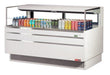 Turbo Air TOM-60L-UFD-W-1S-N 58 3/4" White Low Profile Horizontal Open Air Cooler w/ (1) Level – Ultra Front Deluxe Merchandiser, 115v - Donut-Supplies.Com