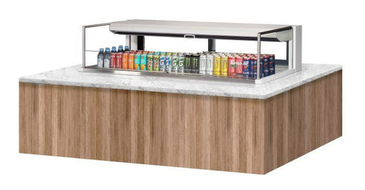 Turbo Air TOM-60L-UFD-W-1SI-N 60" Drop-In Horizontal Open Air Cooler w/ (1) Level – White Exterior, 115v - Donut-Supplies.Com
