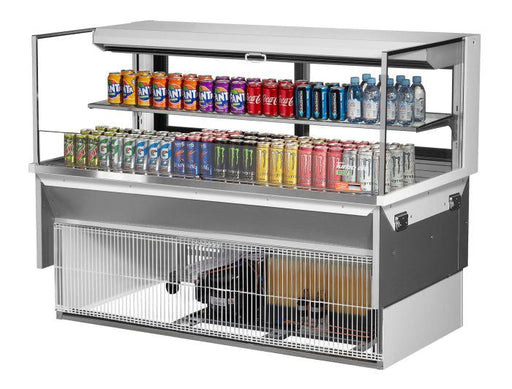 Turbo Air TOM-60L-UFD-W-2SI-N 60" Drop-In Horizontal Open Air Cooler w/ (2) Levels – White Exterior, 115v - Donut-Supplies.Com