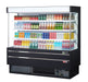 Turbo Air TOM-60MSEB-N 63 1/4" Black Narrow Depth Vertical Open Air Cooler / Air Curtain Display Case with (4) Levels, 115v - Donut-Supplies.Com
