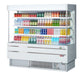 Turbo Air TOM-60MSEW-N 63 1/4" White Narrow Depth Vertical Open Air Cooler / Air Curtain Display Case with (4) Levels, 115v - Donut-Supplies.Com
