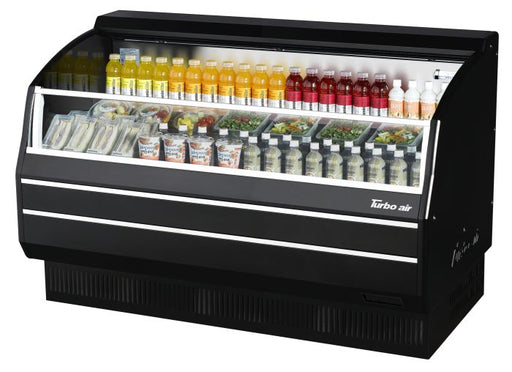 Turbo Air TOM-60SB-SP-N 63 3/8" Black Horizontal Open Air Cooler w/ (3) Levels, Stainless Steel Interior – Slim Line, 115v - Donut-Supplies.Com