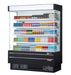 Turbo Air TOM-60SEB-N 64" Black Narrow Depth Vertical Open Air Cooler / Air Curtain Display Case with (5) Levels, 115v - Donut-Supplies.Com