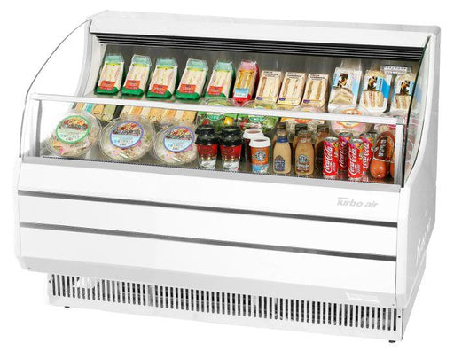Turbo Air TOM-60SW-N 63" Slim Line Horizontal Open Air Cooler w/ (3) Levels – White Exterior, 115v - Donut-Supplies.Com