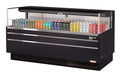 Turbo Air TOM-72L-UF-B-1S-N 70 3/4" Black Low Profile Horizontal Open Air Cooler w/ (1) Level – Ultra Front Merchandiser, 220v/1ph - Donut-Supplies.Com