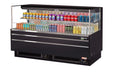 Turbo Air TOM-72L-UF-B-2S-N 70 3/4" Black Low Profile Horizontal Open Air Cooler w/ (2) Levels – Ultra Front Merchandiser, 220v/1ph - Donut-Supplies.Com