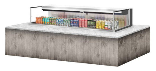 Turbo Air TOM-72L-UF-S-1SI-N 72" Stainless Steel Drop-In Refrigerated Open Display Case Merchandiser w/ (1) Level, 220v/1ph - Donut-Supplies.Com