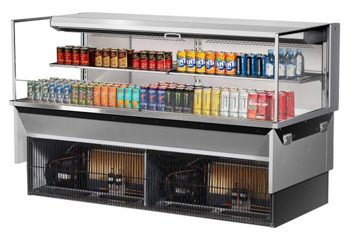 Turbo Air TOM-72L-UF-S-2SI-N 72" Stainless Steel Drop-In Refrigerated Open Display Case Merchandiser w/ (2) Levels, 220v/1ph - Donut-Supplies.Com