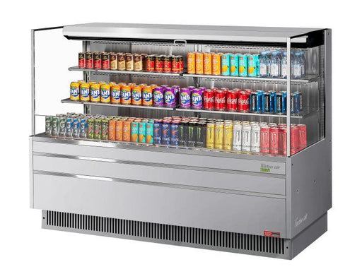 Turbo Air TOM-72L-UF-S-3S-N 70 3/4" Stainless Steel Low Profile Horizontal Open Air Cooler w/ (3) Levels – Ultra Front Merchandiser, 220v/1ph - Donut-Supplies.Com