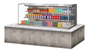 Turbo Air TOM-72L-UF-S-3S-N 71" Stainless Steel Horizontal Refrigerated Open Curtain Merchandiser w/ (4) Levels, 220v/1ph - Donut-Supplies.Com