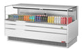 Turbo Air TOM-72L-UF-W-1S-N 70 3/4" White Low Profile Horizontal Open Air Cooler w/ (1) Level – Ultra Front Merchandiser, 220v/1ph - Donut-Supplies.Com