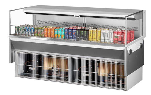 Turbo Air TOM-72L-UF-W-1SI-N 71 7/8" Drop-In Horizontal Open Air Cooler w/ (1) Level – White Exterior, 220v/1ph - Donut-Supplies.Com