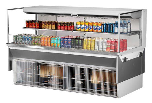Turbo Air TOM-72L-UF-W-2SI-N 71 7/8" Drop-In Horizontal Open Air Cooler w/ (2) Levels – White Exterior, 220v/1ph - Donut-Supplies.Com