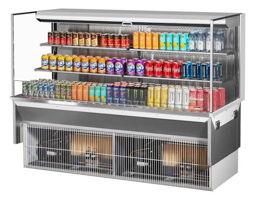 Turbo Air TOM-72L-UF-W-3SI-N 71 7/8" Drop-In Horizontal Open Air Cooler w/ (3) Levels – White Exterior, 220v/1ph - Donut-Supplies.Com