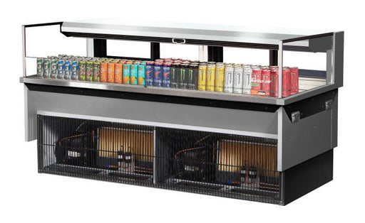 Turbo Air TOM-72L-UFD-S-1SI-N 72" Drop-In Horizontal Open Air Cooler w/ (1) Level – Stainless Steel Exterior, 220v/1ph - Donut-Supplies.Com