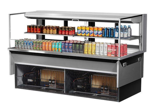 Turbo Air TOM-72L-UFD-S-2SI-N 72" Drop-In Horizontal Open Air Cooler w/ (2) Levels – Stainless Steel Exterior, 220v/1ph - Donut-Supplies.Com
