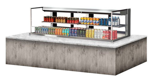 Turbo Air TOM-72L-UFD-S-2SI-N 72" Drop-In Horizontal Open Air Cooler w/ (2) Levels – Stainless Steel Exterior, 220v/1ph - Donut-Supplies.Com