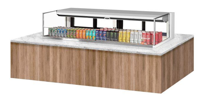 Turbo Air TOM-72L-UFD-W-1SI-N 72" Drop-In Horizontal Open Air Cooler w/ (1) Level – White Exterior, 220v/1ph - Donut-Supplies.Com