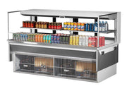 Turbo Air TOM-72L-UFD-W-2SI-N 72" Drop-In Horizontal Open Air Cooler w/ (2) Levels – White Exterior, 220v/1ph - Donut-Equipment.com