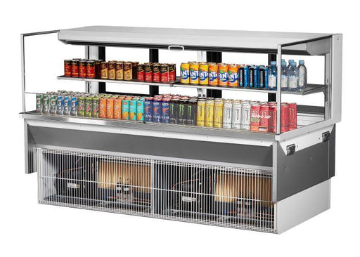 Turbo Air TOM-72L-UFD-W-2SI-N 72" Drop-In Horizontal Open Air Cooler w/ (2) Levels – White Exterior, 220v/1ph - Donut-Supplies.Com
