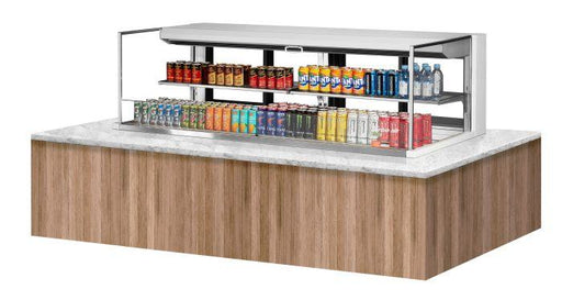 Turbo Air TOM-72L-UFD-W-2SI-N 72" Drop-In Horizontal Open Air Cooler w/ (2) Levels – White Exterior, 220v/1ph - Donut-Supplies.Com