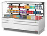 Turbo Air TOM-72L-UFD-W-3S-N 70 3/4" White Low Profile Horizontal Open Air Cooler w/ (3) Levels – Ultra Front Deluxe Merchandiser, 220v/1ph - Donut-Supplies.Com