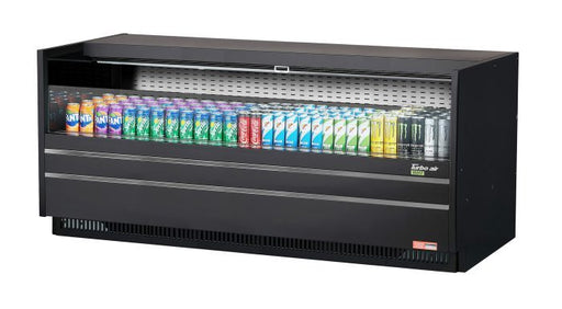 Turbo Air TOM-72UC-B-N 72 1/4" Horizontal Open Air Cooler w/ (1) Level – Black Exterior, 115v - Donut-Supplies.Com
