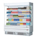 Turbo Air TOM-75SEW-N 76 1/2" White Narrow Depth Vertical Open Air Cooler / Air Curtain Display Case with (5) Levels, 220v/1ph - Donut-Supplies.Com