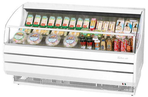 Turbo Air TOM-75SW-N 75 5/8" Slim Line Horizontal Open Air Cooler w/ (3) Levels – White Exterior, 115v - Donut-Supplies.Com