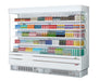 Turbo Air TOM-96SEW-N 100 1/8" White Narrow Depth Vertical Open Air Cooler / Air Curtain Display Case with (5) Levels, 220v/1ph - Donut-Supplies.Com