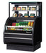 Turbo Air TOM-W-40SB-UF-N 38 7/8" Black Horizontal Open Air Cooler w/ (4) Levels – Ultra Front Display Merchandiser, 115v - Donut-Supplies.Com