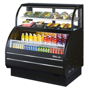 Turbo Air TOM-W-50SB-N 50 7/8" Black Horizontal Open Air Cooler w/ (4) Levels – Wide Display Merchandiser, 115v - Donut-Equipment.com