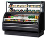 Turbo Air TOM-W-60SB-UF-N 62" Black Horizontal Open Air Cooler w/ (4) Levels – Ultra Front Display Merchandiser, 115v - Donut-Supplies.Com
