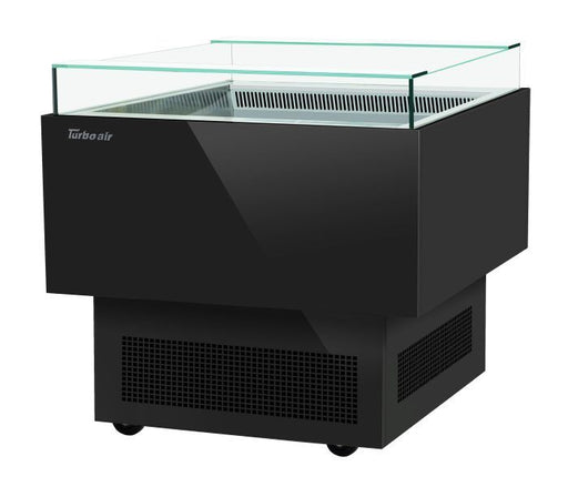 Turbo Air TOS-30PN-B 30" Black Horizontal Open Display Merchandiser / Air Curtain Sandwich and Cheese Display Case – 1 Level, 115v - Donut-Supplies.Com
