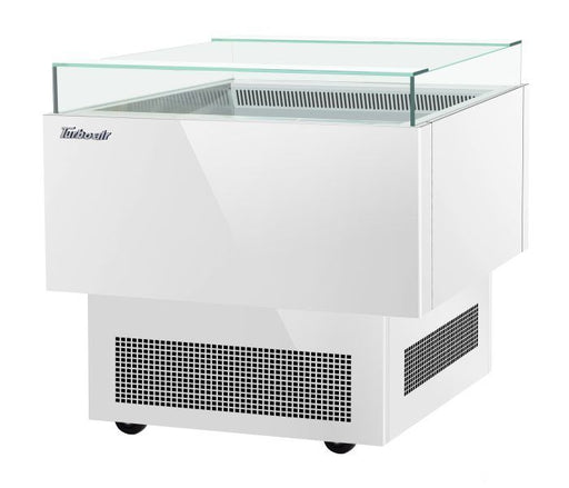 Turbo Air TOS-30PN-W 30" White Horizontal Open Display Merchandiser / Air Curtain Sandwich and Cheese Display Case – 1 Level, 115v - Donut-Supplies.Com