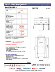 Turbo Air TSR-72GSD-N Super Deluxe 82" Glass Door Reach In Refrigerator - Donut-Equipment.com