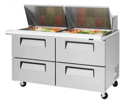 Turbo Air Super Deluxe TST-60SD-24-D4-N 60" 4 Drawer Mega Top Refrigerated Sandwich Prep Table - Donut-Equipment.com