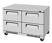 Turbo Air TUF-48SD-D4-FB-N 48 1/4" W Undercounter Freezer w/ 2 Sections, 4 Drawers & Front Breathing - Donut-Equipment.com