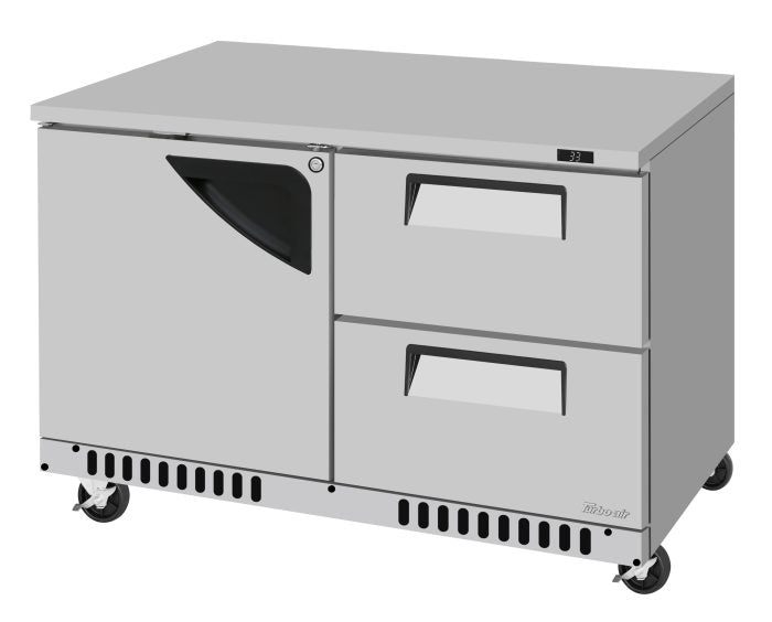 Turbo Air TUR-48SD-D2R(L)-FB-N 48 1/4" W Undercounter Refrigerator w/ 2 Drawers, 1 Door & Front Breathing - Donut-Supplies.Com