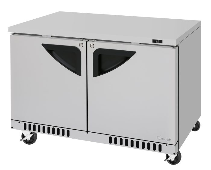 Turbo Air TUR-48SD-FB-N 48 1/4" W Undercounter Refrigerator w/ 2 Sections, Solid Doors, Front Breathing - Donut-Equipment.com