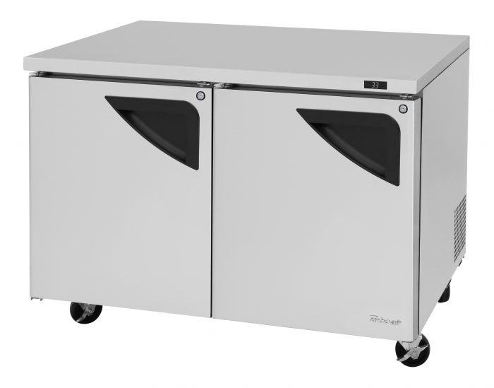 Turbo Air TUR-48SD-FB-N 48 1/4" W Undercounter Refrigerator w/ 2 Sections, Solid Doors, Front Breathing - Donut-Supplies.Com